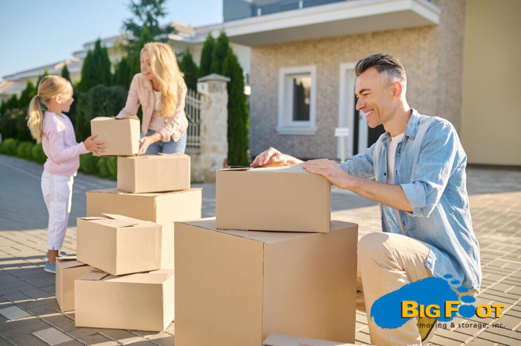 Family moving to a new house